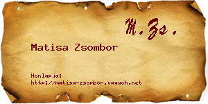 Matisa Zsombor névjegykártya